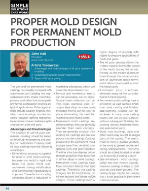 Proper Mold Design for Permanent Mold Production