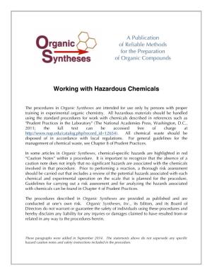 A Publication of Reliable Methods for the Preparation of Organic Compounds