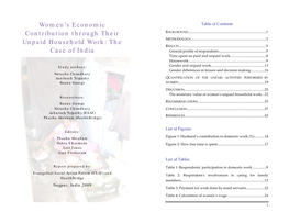 Women's Economic Contribution Through Their Unpaid Household