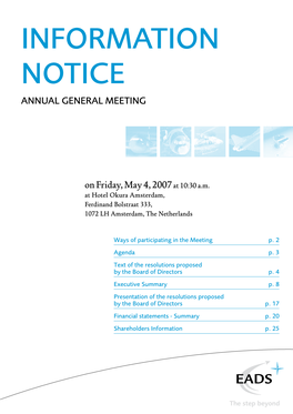 Information Notice Annual General Meeting
