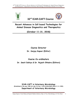 32Nd ICAR-CAFT Course