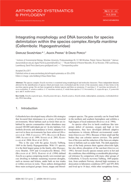 Integrating Morphology and DNA Barcodes for Species Delimitation Within the Species Complex Xenylla Maritima (Collembola: Hypogastruridae)