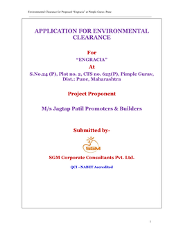 Application for Environmental Clearance