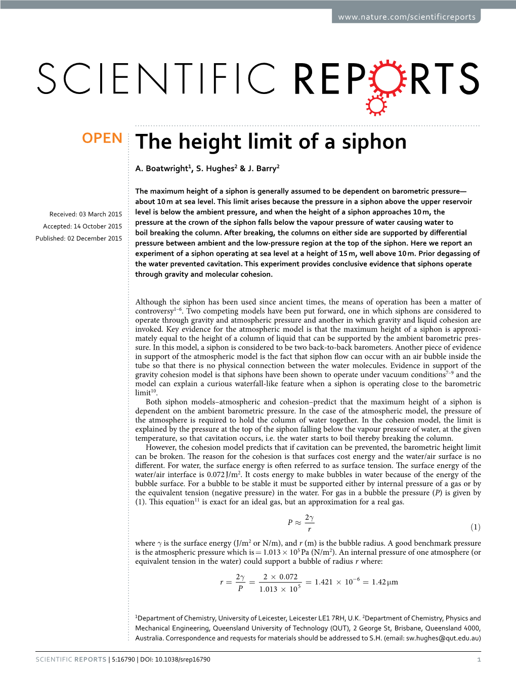 The Height Limit of a Siphon