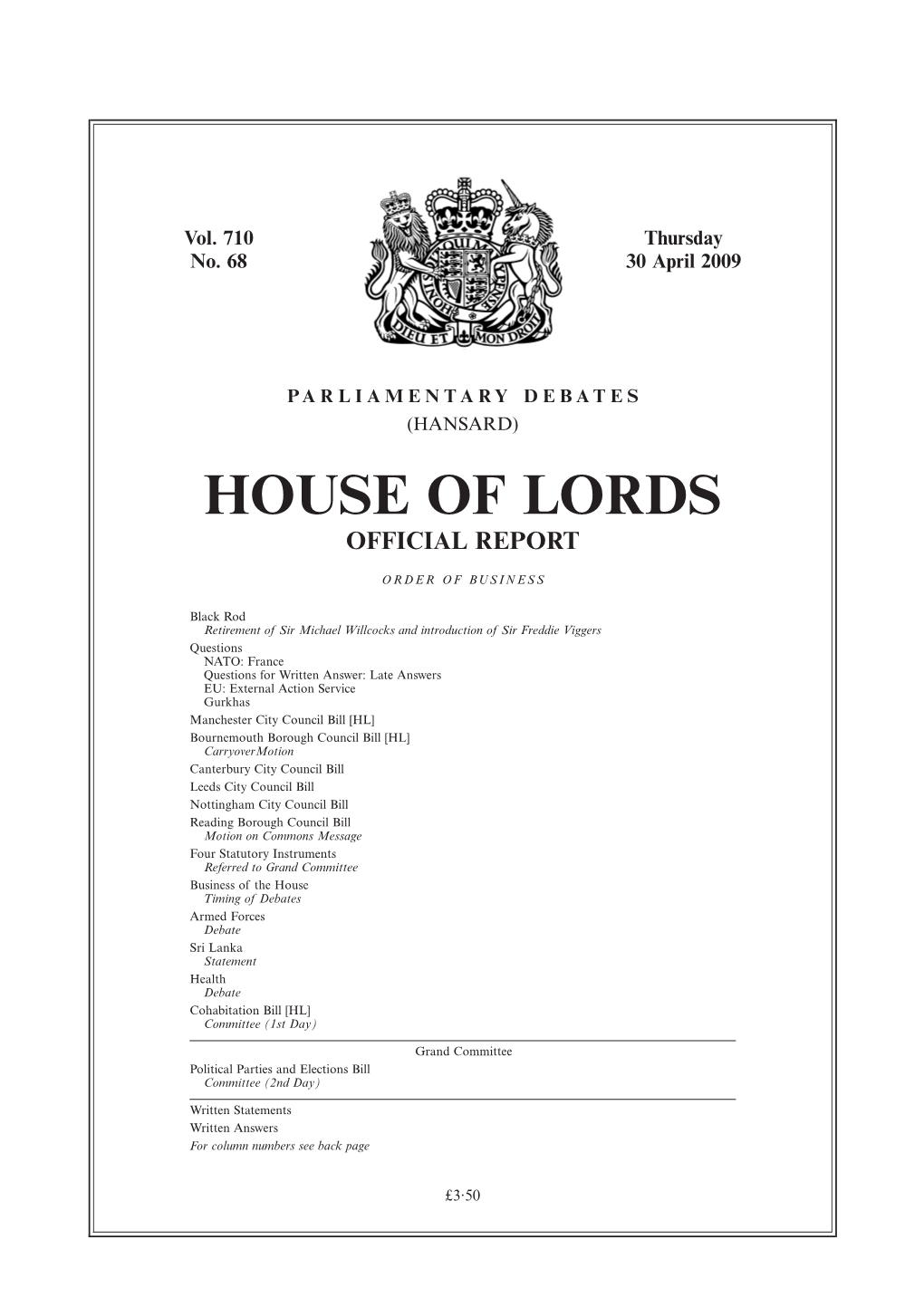 House of Lords Official Report