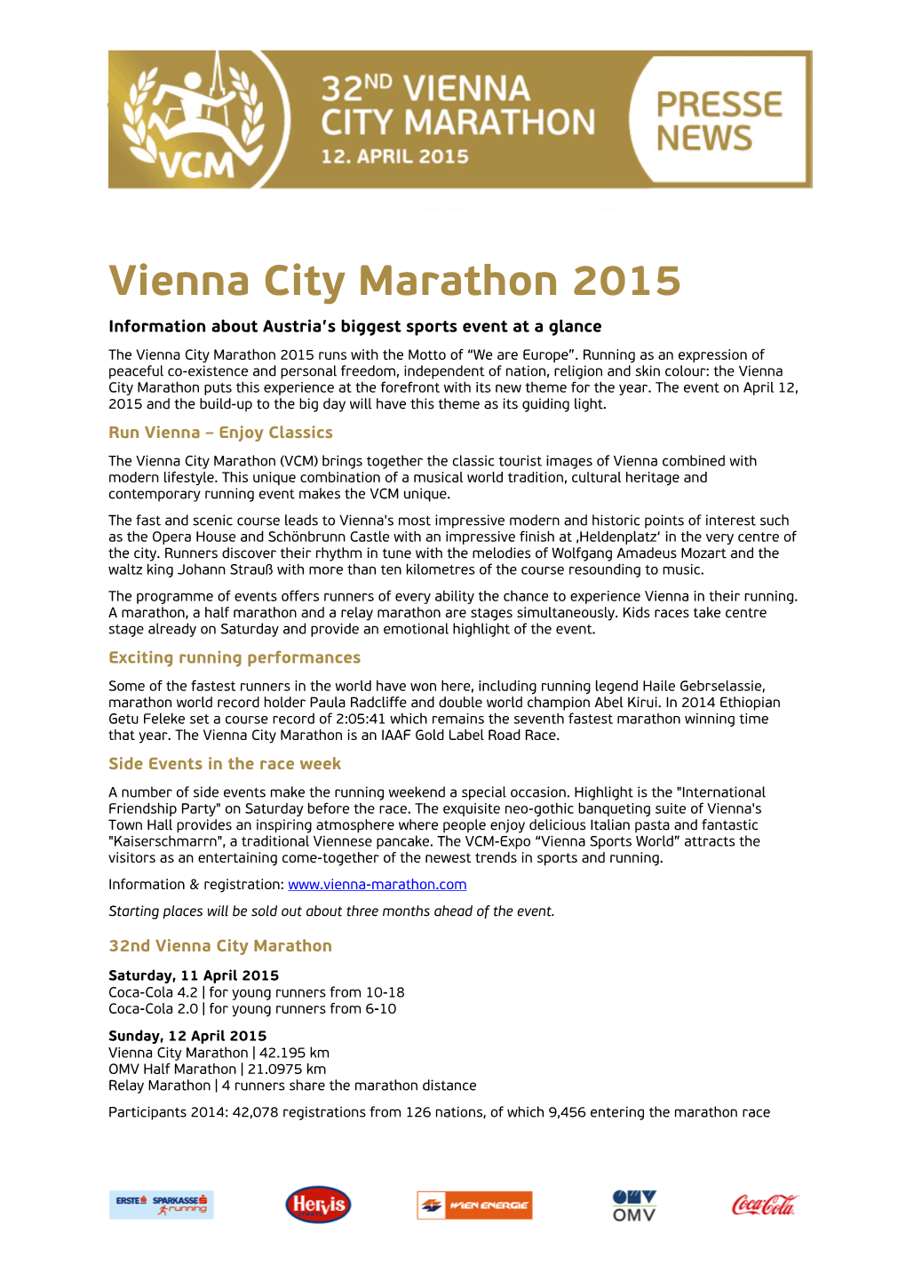 Vienna City Marathon Presse-Info