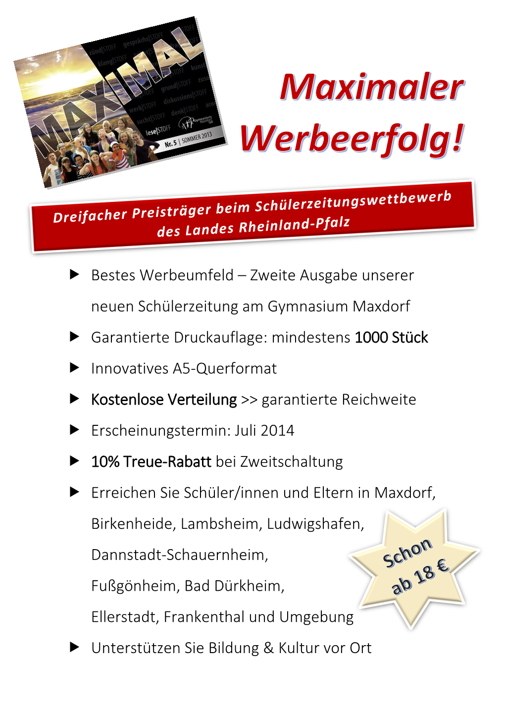 Bestes Werbeumfeld – Zweite Ausgabe Unserer Neuen