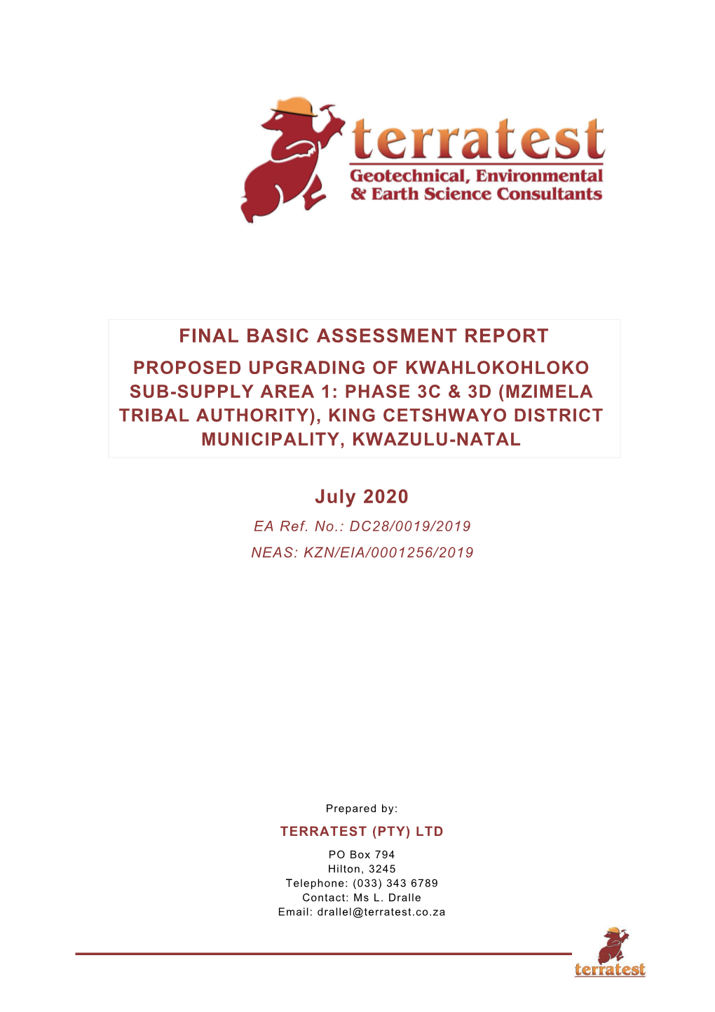 July 2020 FINAL BASIC ASSESSMENT REPORT