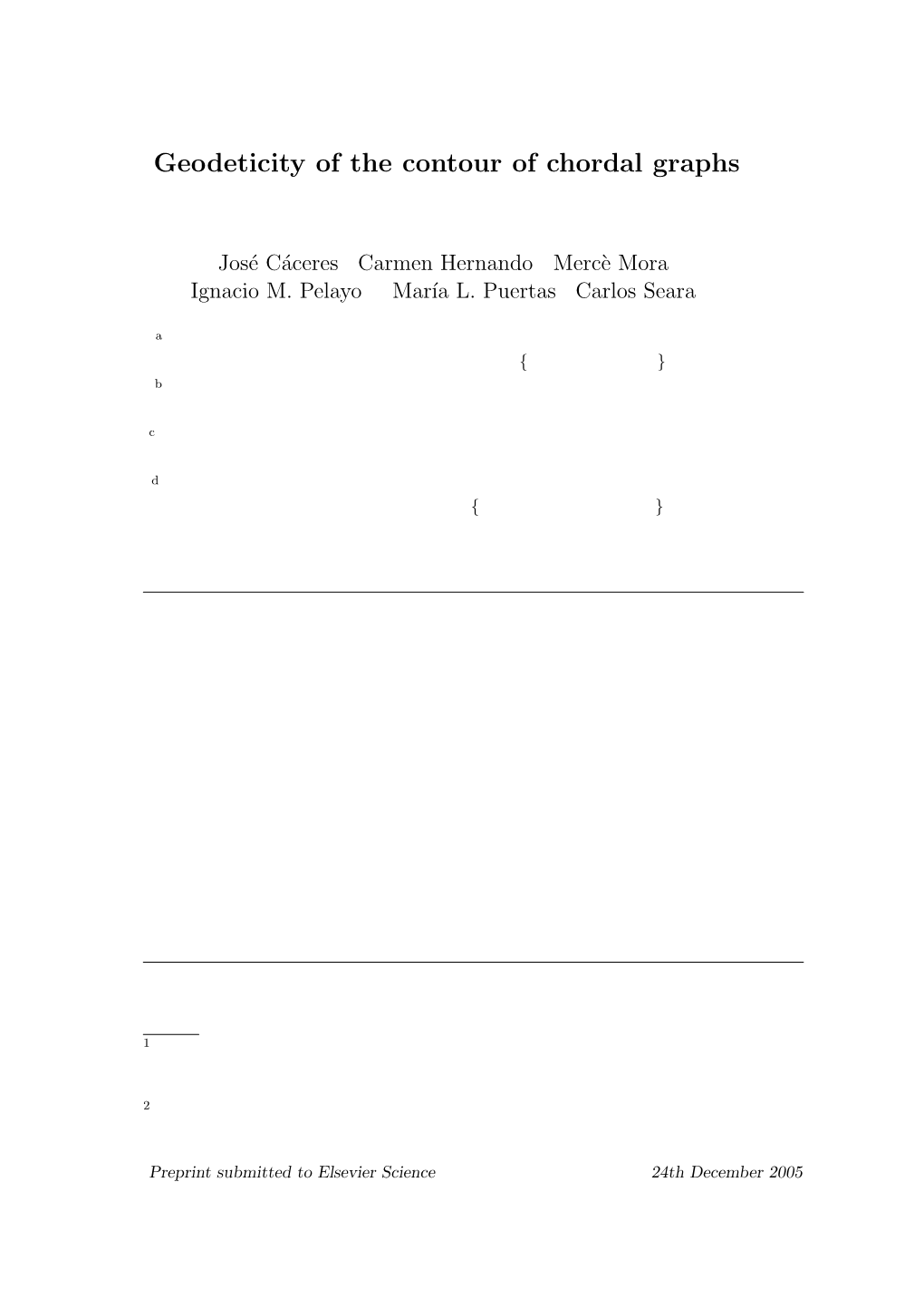 Geodeticity of the Contour of Chordal Graphs