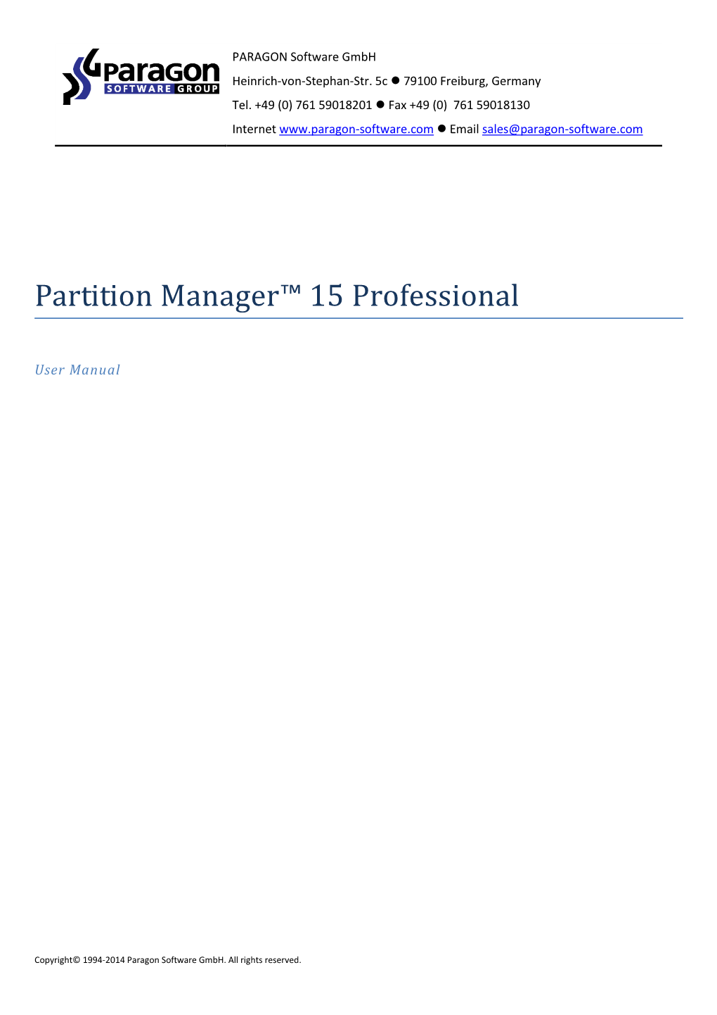 Partition Manager™ 15 Professional