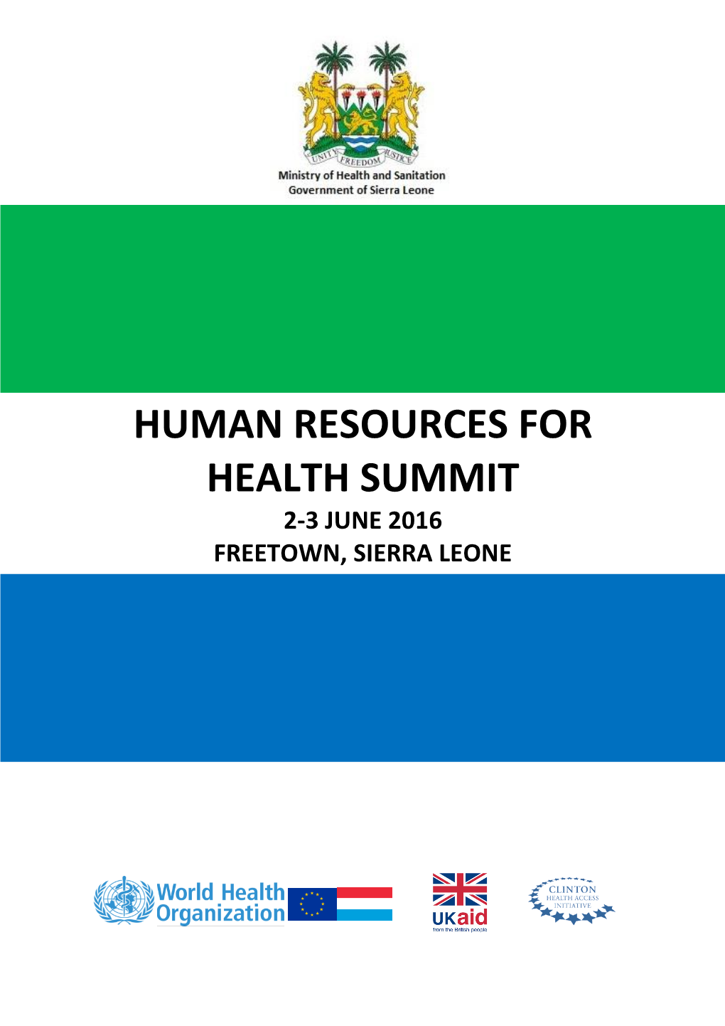 Human Resources for Health Summit-June 2-3, 2016