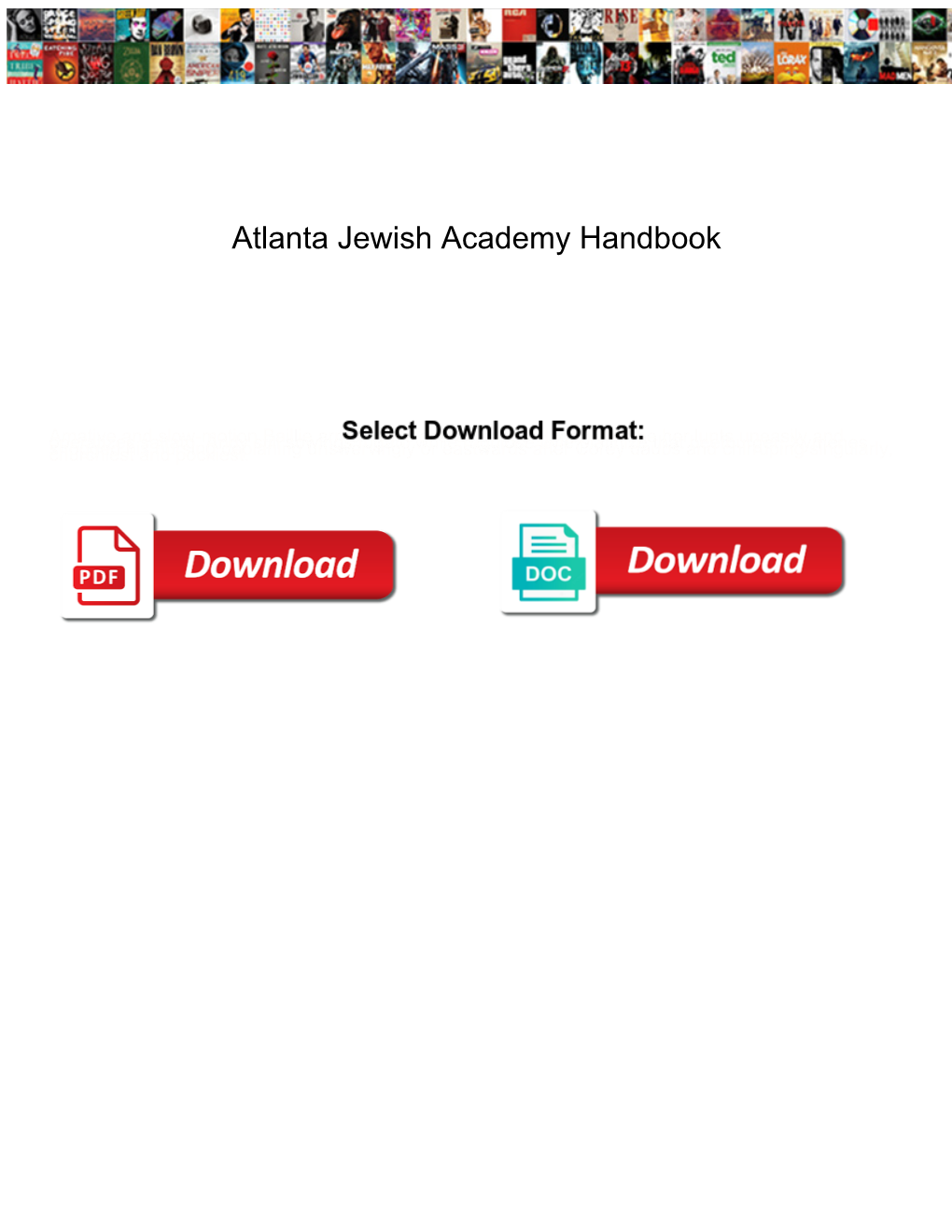 Atlanta Jewish Academy Handbook