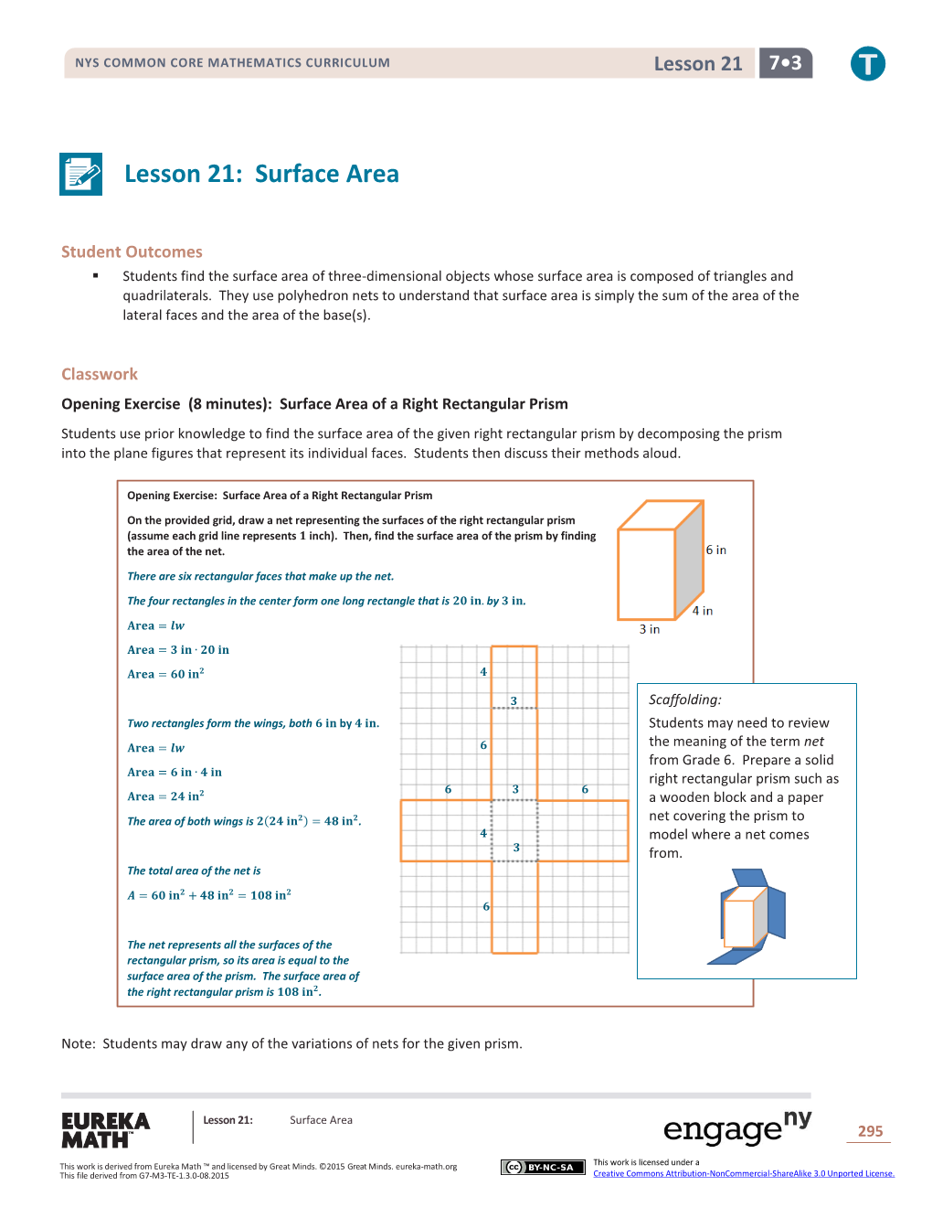 Lesson 21: Surface Area