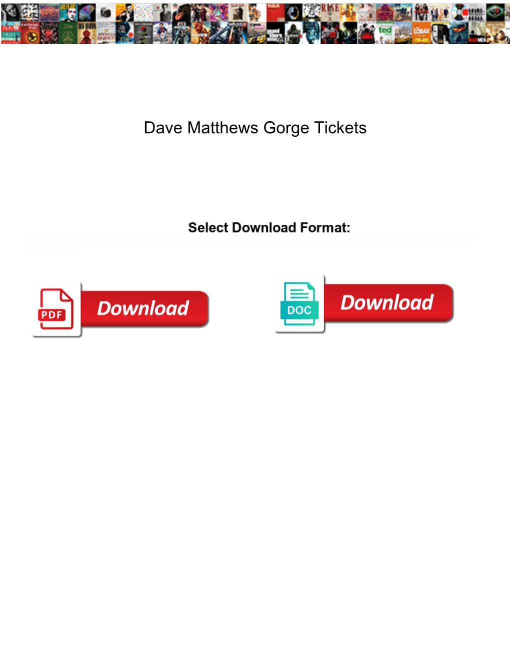 Dave Matthews Gorge Tickets