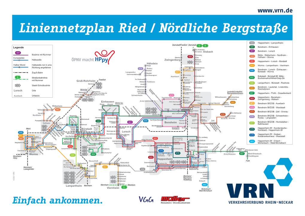 Liniennetzplan Ried / Nördliche Bergstraße