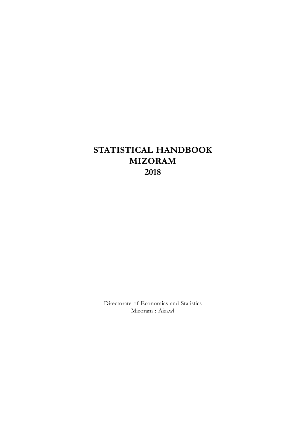 Statistical Handbook Mizoram 2018