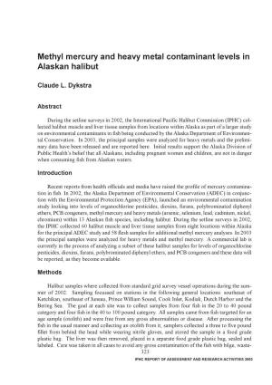 Methyl Mercury and Heavy Metal Contaminant Levels in Alaskan Halibut