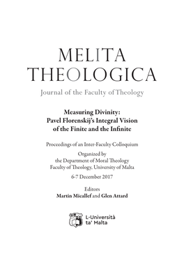 Melita Theologica Journal of the Faculty of Theology