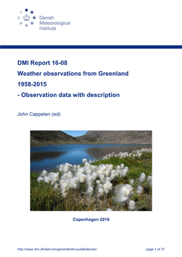 DMI Report 16-08 Weather Observations from Greenland 1958-2015 - Observation Data with Description
