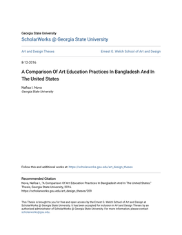 A Comparison of Art Education Practices in Bangladesh and in the United States