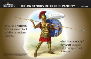 THE 4Th CENTURY BC HOPLITE PANOPLY Fact Sheet