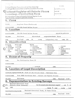 National Register of Historic Pisces Inentory—Nomination Form Date
