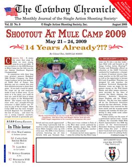 SHOOTOUT at MULE CAMP 2009 May 21 – 24, 2009 .14 Years Already?!?, by Colonel Dan, SASS Life #24025