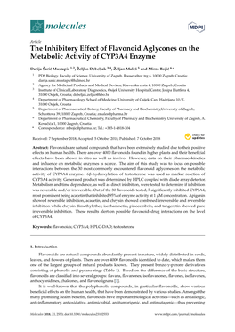 The Inhibitory Effect of Flavonoid Aglycones on the Metabolic Activity of CYP3A4 Enzyme