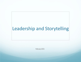 Leadership and Storytelling
