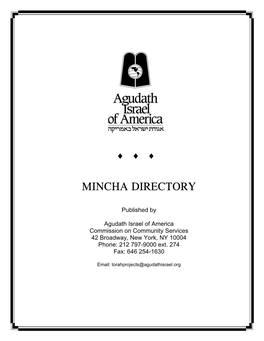 Mincha Directory