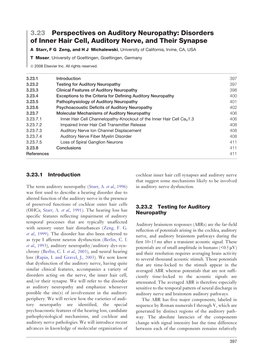 Disorders of Inner Hair Cell, Auditory Nerve, and Their