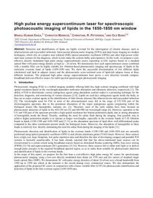 High Pulse Energy Supercontinuum Laser for Spectroscopic Photoacoustic Imaging of Lipids in the 1650-1850 Nm Window