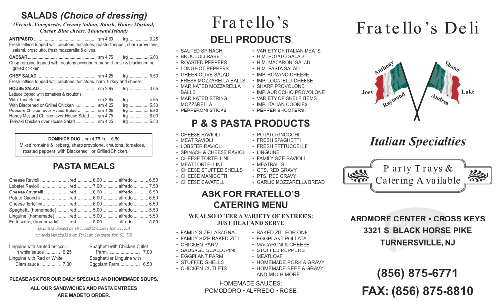 FRATELLO's DELI MENU Legal2