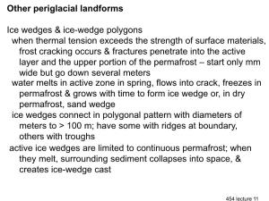 Other Periglacial Landforms Ice Wedges & Ice-Wedge Polygons