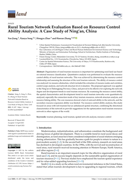 Rural Tourism Network Evaluation Based on Resource Control Ability Analysis: a Case Study of Ning’An, China