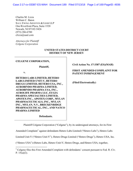 Case 2:17-Cv-03387-ES-MAH Document 189 Filed 07/13/18 Page 1 of 169 Pageid: 4936