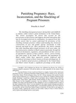 Race, Incarceration, and the Shackling of Pregnant Prisoners