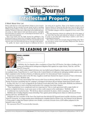 Intellectual Property a Word About This List Being a Paid Observer of the Legal Industry Brings Us a Lot of Enrich- Her Work Can Be Anywhere