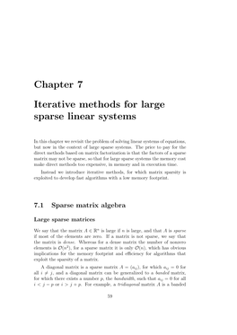 Chapter 7 Iterative Methods for Large Sparse Linear Systems