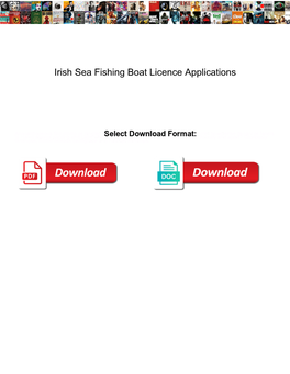 Irish Sea Fishing Boat Licence Applications