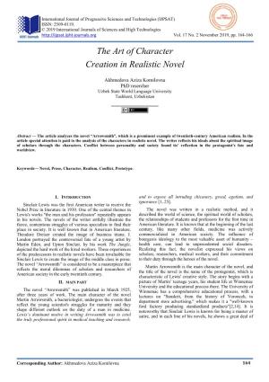 The Art of Character Creation in Realistic Novel