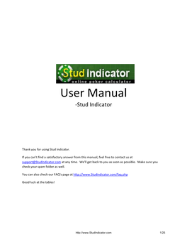 User Manual -Stud Indicator