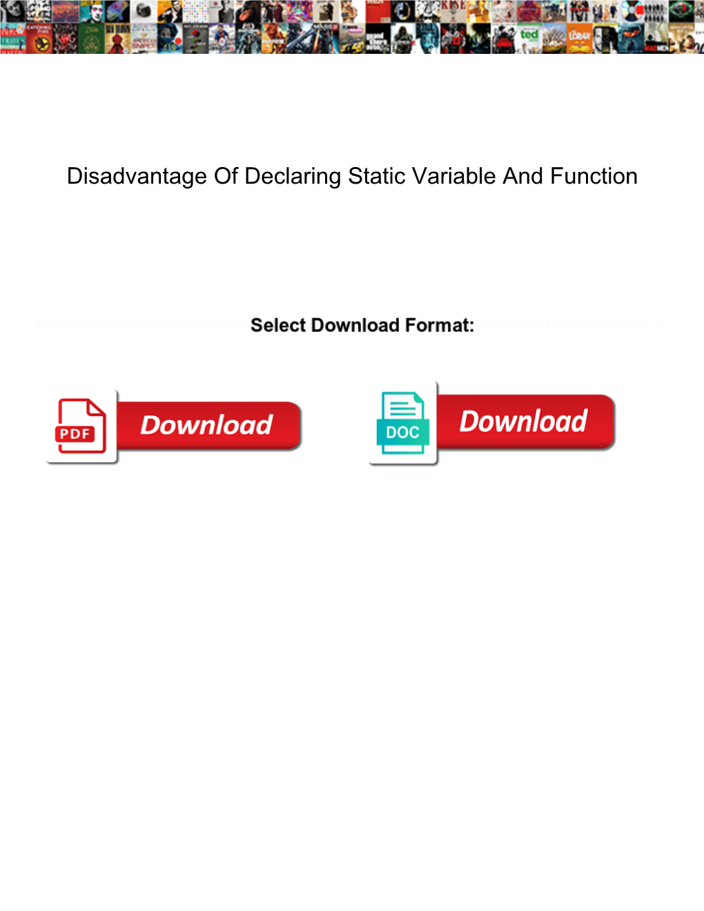 Disadvantage of Declaring Static Variable and Function