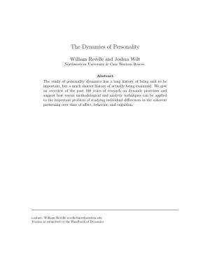 The Dynamics of Personality