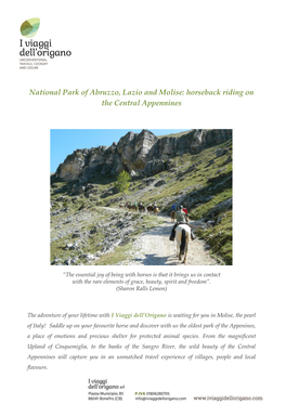 National Park of Abruzzo, Lazio and Molise: Horseback Riding on the Central Appennines