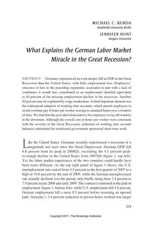 What Explains the German Labor Market Miracle in the Great Recession?