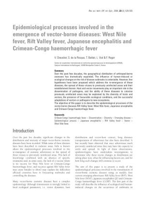 West Nile Fever, Rift Valley Fever, Japanese Encephalitis and Crimean-Congo Haemorrhagic Fever