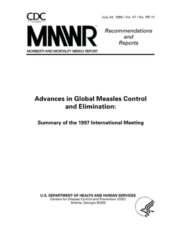 Advances in Global Measles Control and Elimination