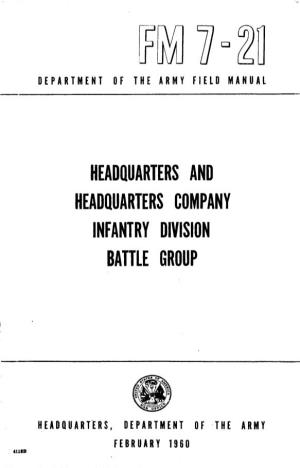 Headquarters and Headquarters Company Infantry Division Battle Group