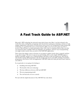 A Fast Track Guide to ASP.NET